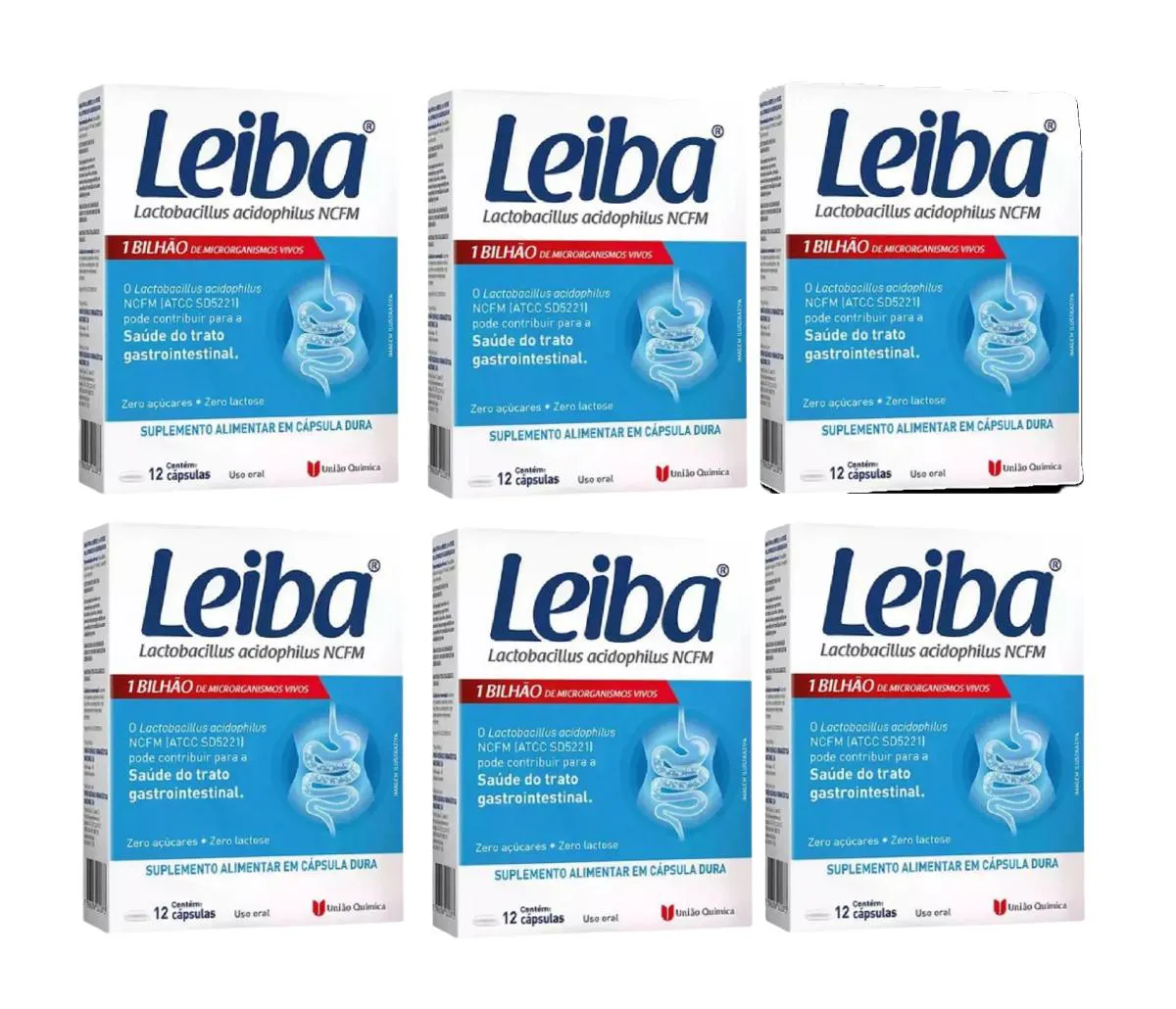 KIT 6 LEIBA LACTOBACILUS C/1 BI DE MICRORGANISMOS VIVOS 12CP