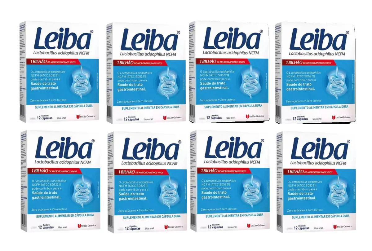 KIT 8 LEIBA LACTOBACILUS C/1 BI DE MICRORGANISMOS VIVOS 12CP