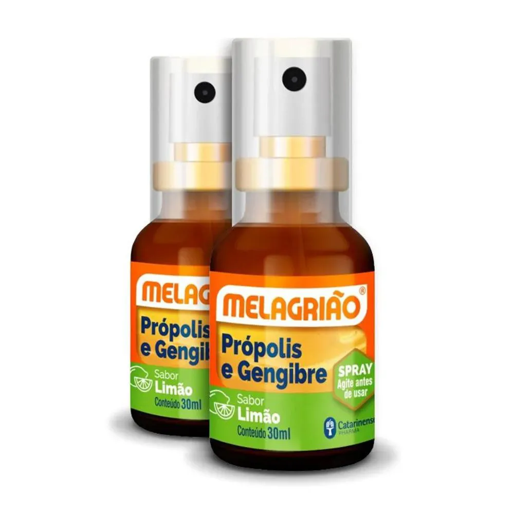 KIT 2 MELAGRIãO SPRAY PRóPOLIS SPRAY 30ML CATARINENSE LIMãO