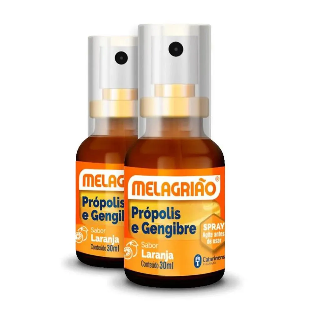 KIT 2 MELAGRIãO SPRAY PRóPOLIS SPRAY 30ML CATARINENSE LARANJA