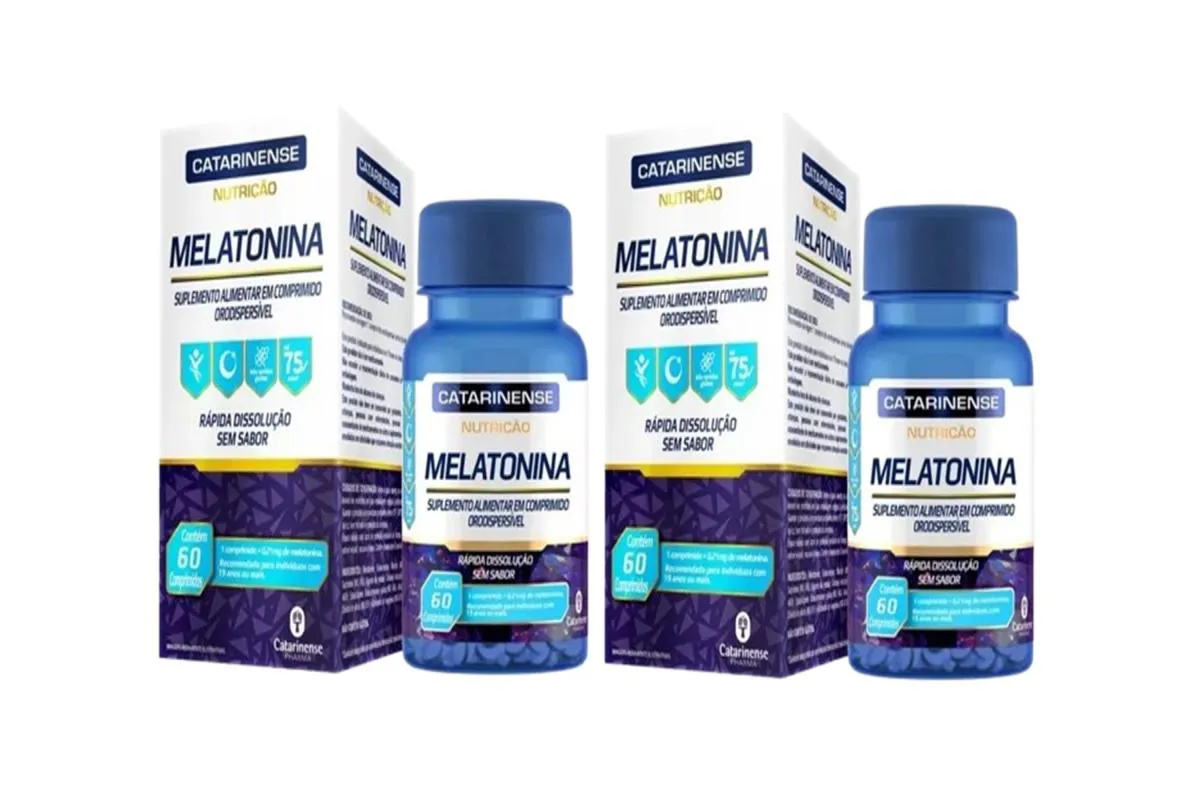 KIT 2 SUPLEMENTO MELATONINA 60 COMPRIMIDOS - CATARINENSE
