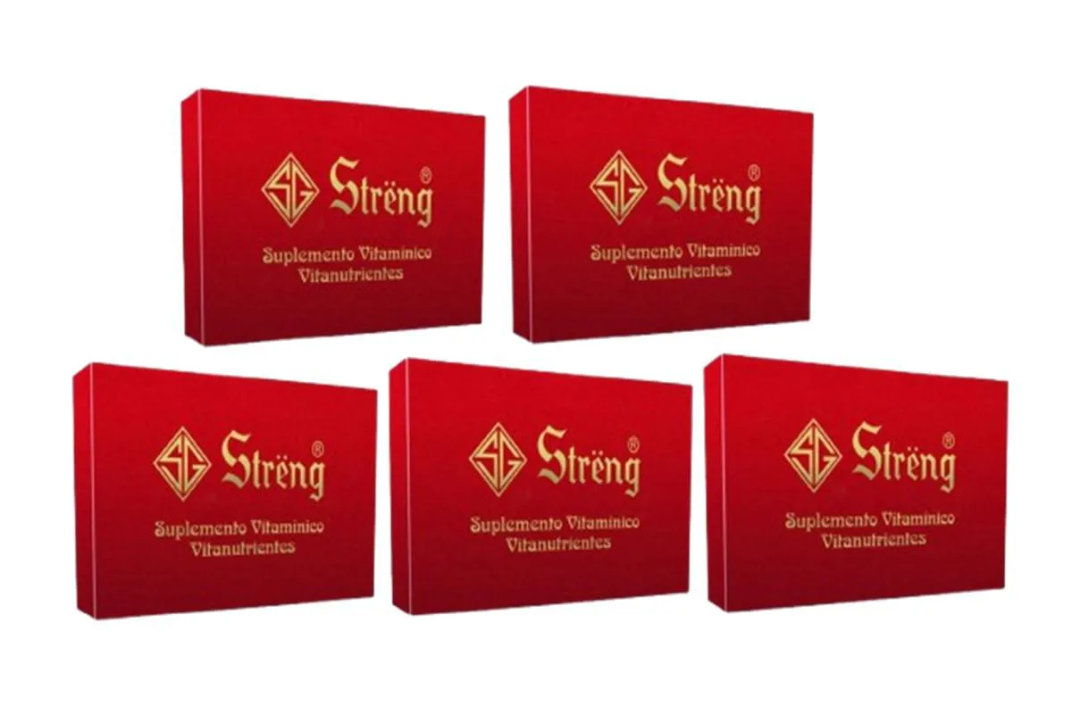 KIT 5 SUPLEMENTO VITAMINICO STRENG 16 FRASCOS - STRENG