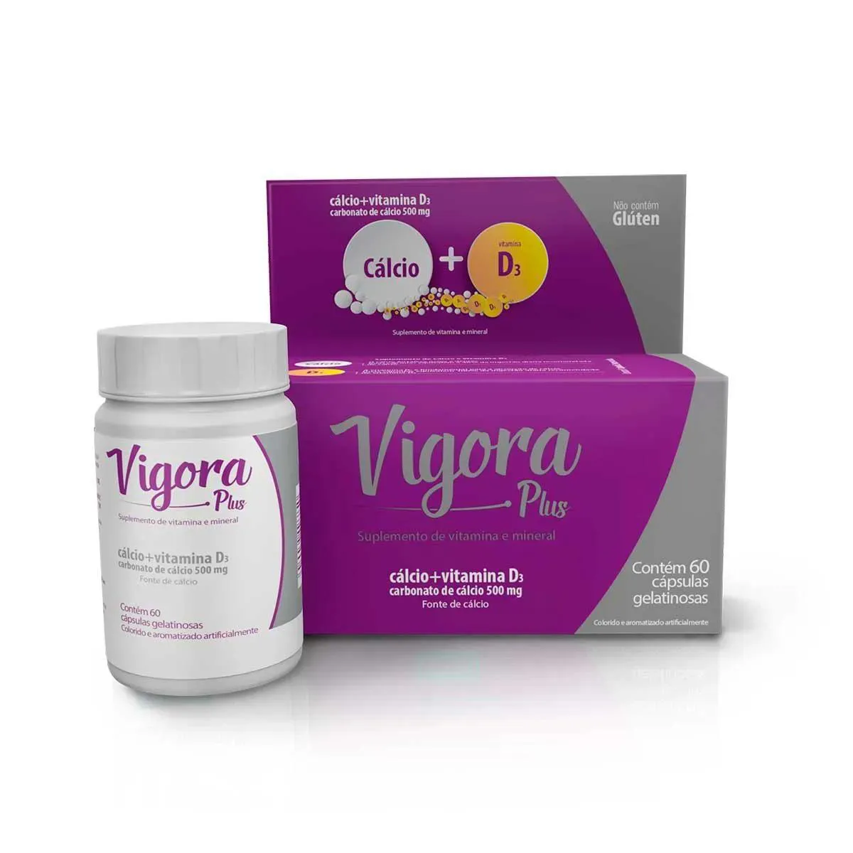 VIGORA PLUS MULHER CáLCIO CALCIUM +VIT D3 C/ 60 CáPSULAS
