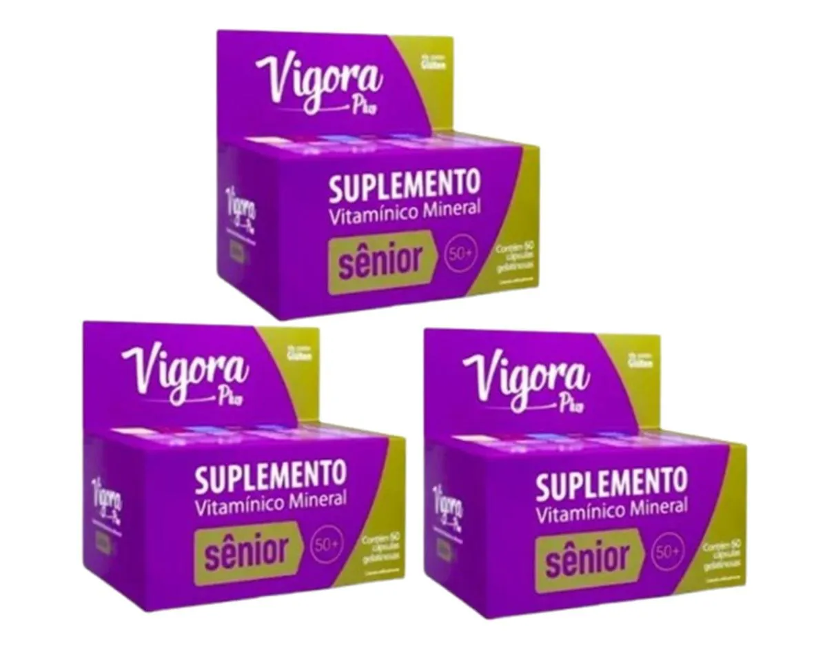 KIT 3 VIGORA PLUS SêNIOR 60 CáPSULAS