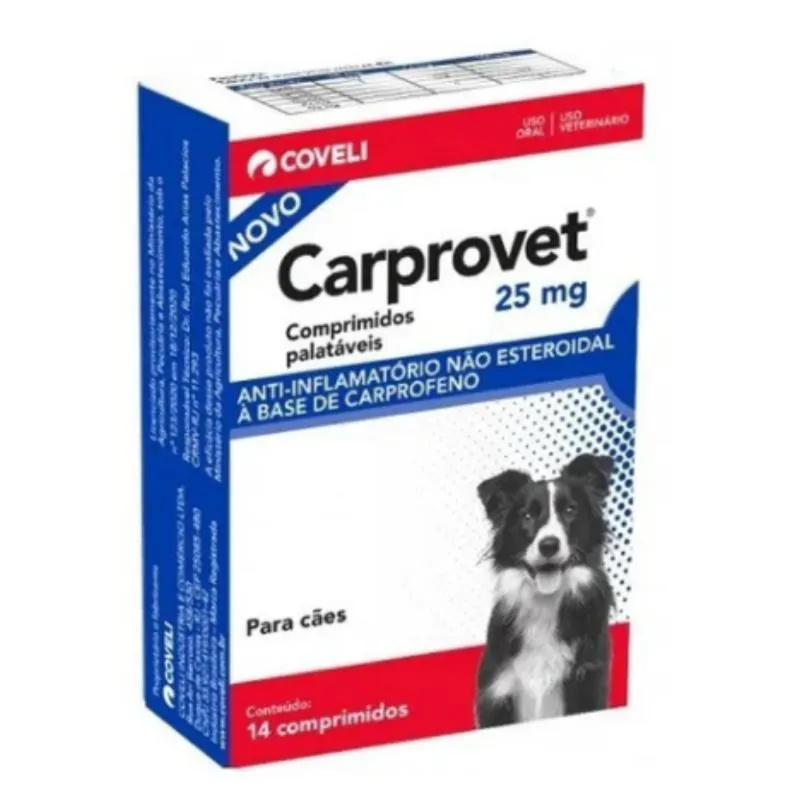 Anti-Inflamatório Carprovet 25mg Cães 14 Comprimidos