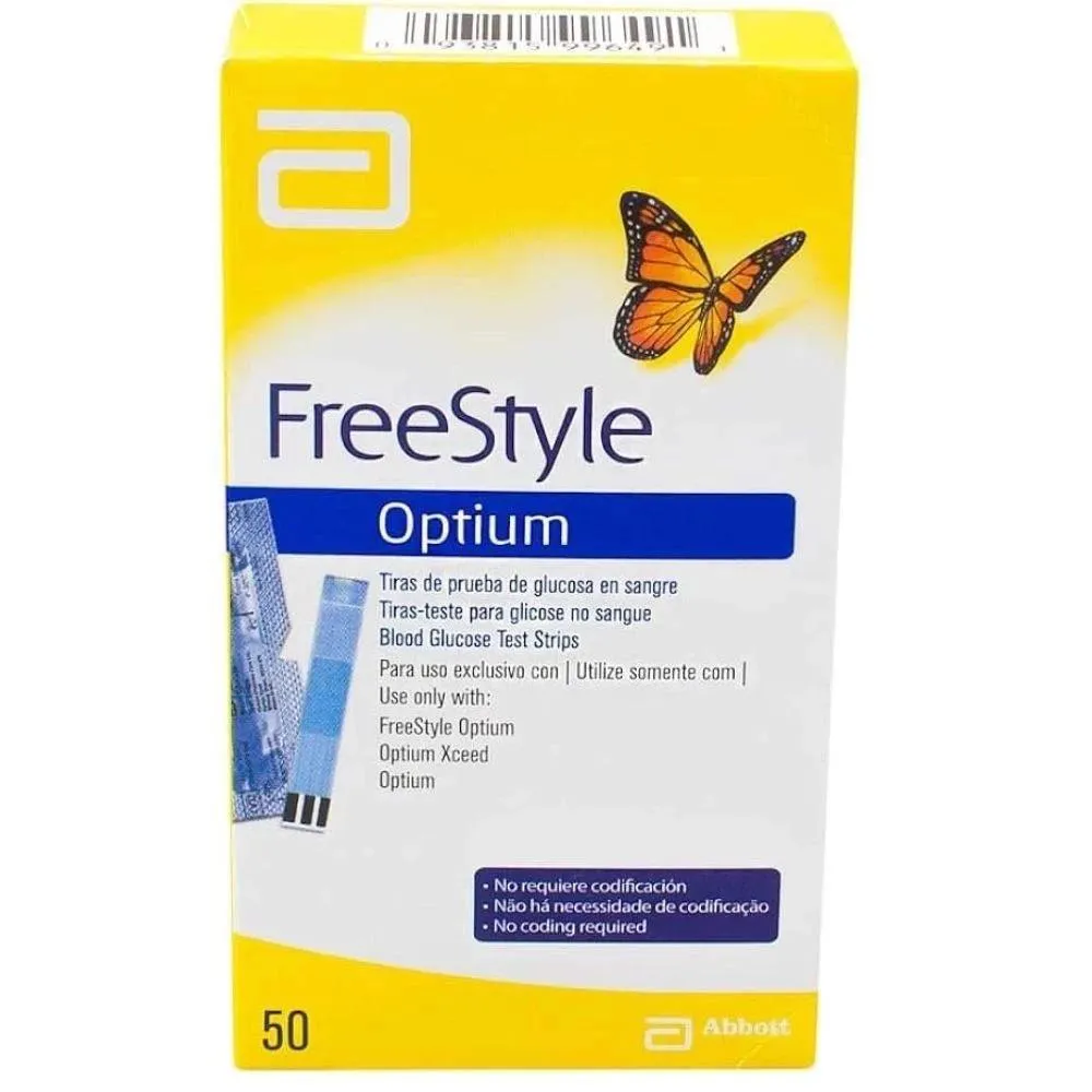 TIRAS  DE GLICEMIA FREESTYLE OPTIUM COM 50 TIRAS - ABBOTT