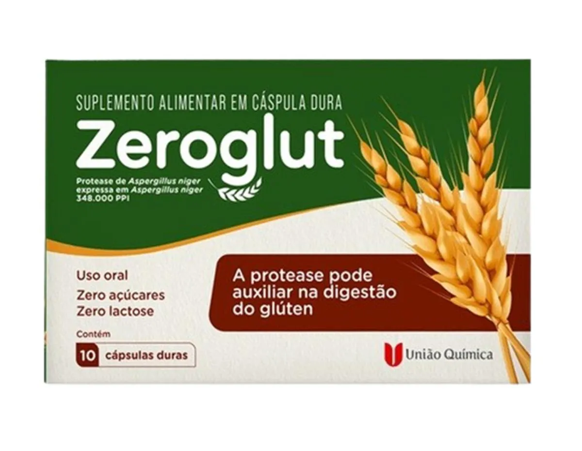 SUPLEMENTO ALIMENTAR ZEROGLUT 10 CáPS - UNIãO QUíMICA