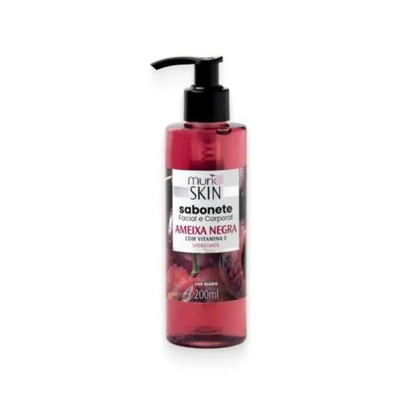 SABONETE LIQUIDO FACIAL CORPORAL MURIEL AMEIXA NEGRA 200ML