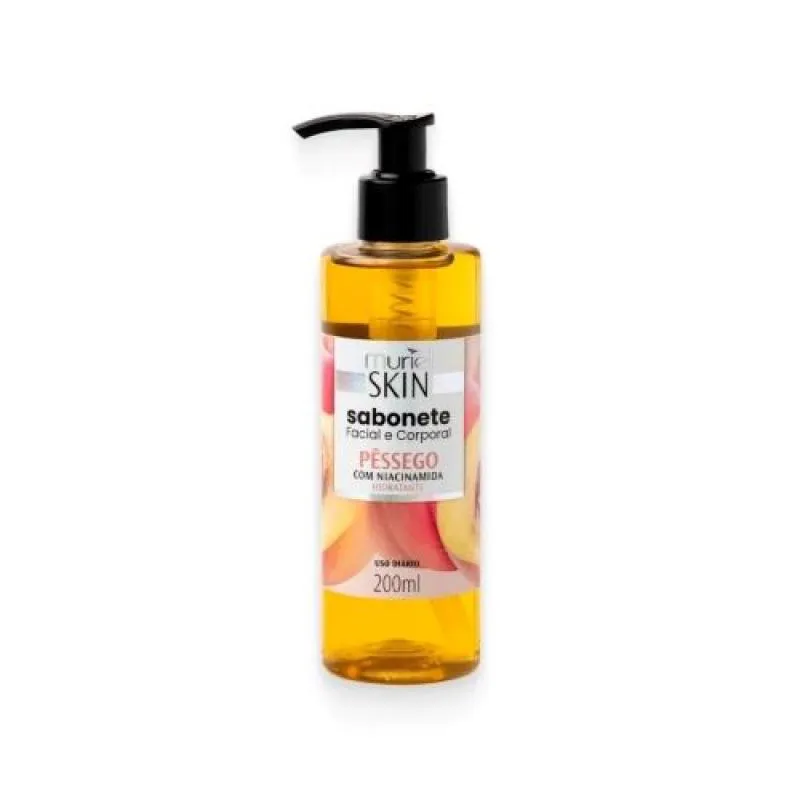 SABONETE LíQUIDO FACIAL CORPORAL MURIEL SKIN PêSSEGO 200ML