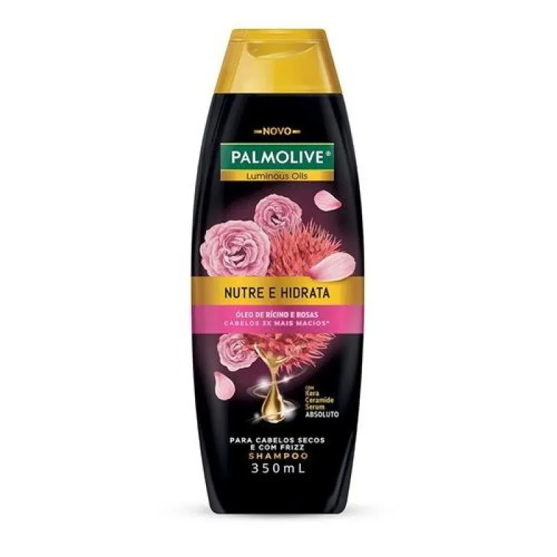 SHAMPOO PALMOLIVE ÓLEO RíCINO E ÓLEO DE ROSAS 350ML