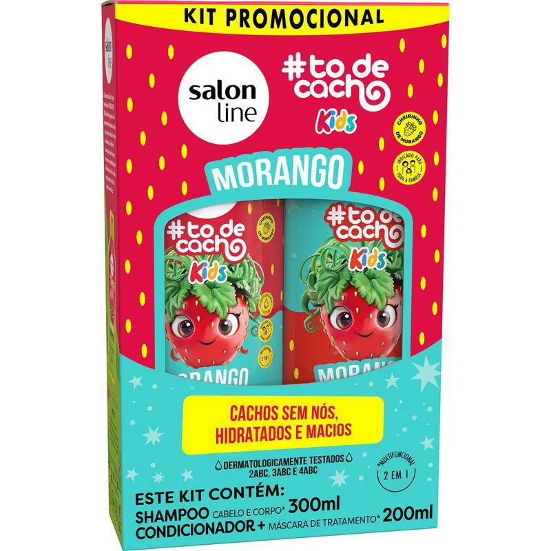 SALON LINE KIT SHAMPOO + CONDICIONADOR KIDS MORANGO #TODECACHOS