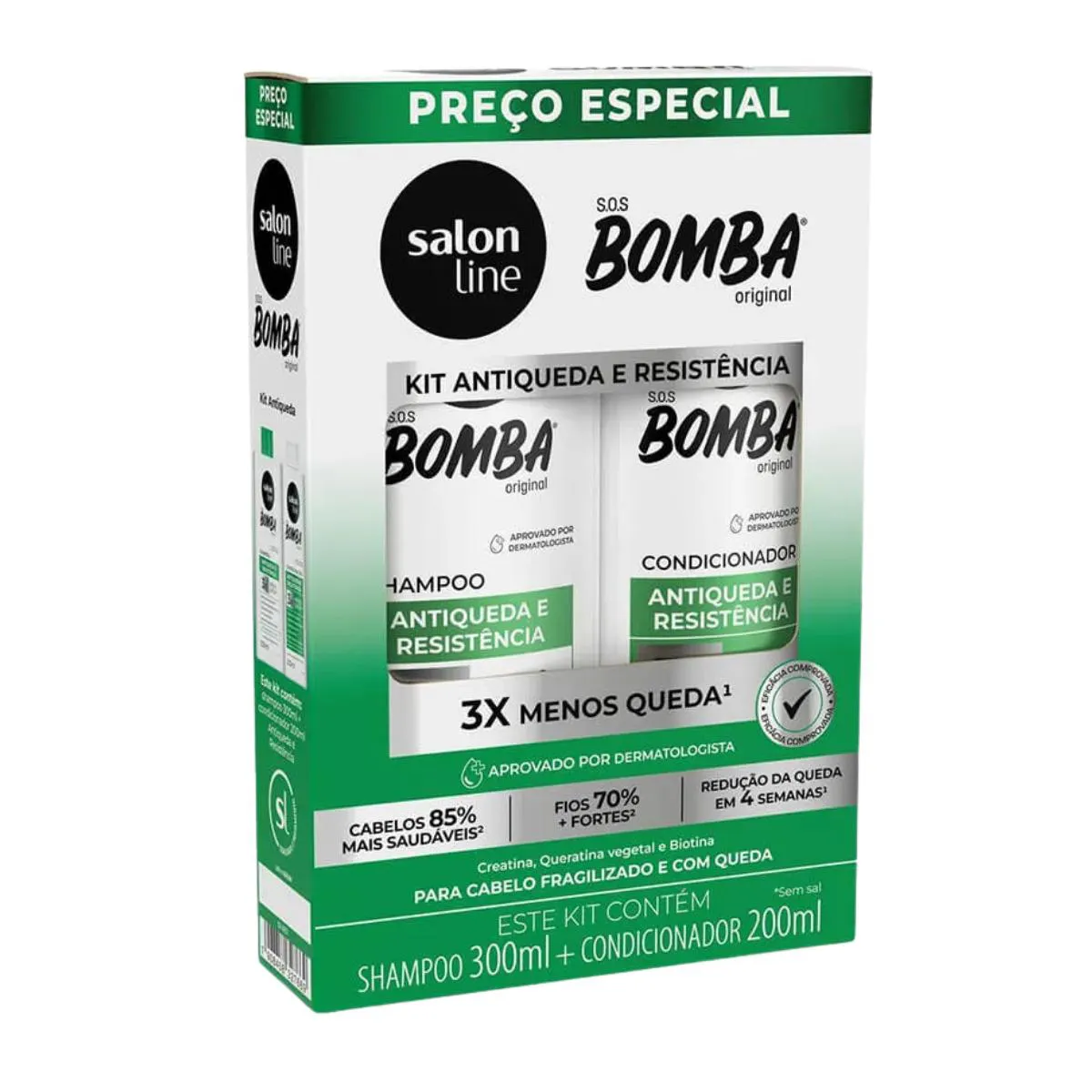 SALON LINE KIT SOS BOMBA SHAMPOO + CONDICIONADOR ANTIQUEDA