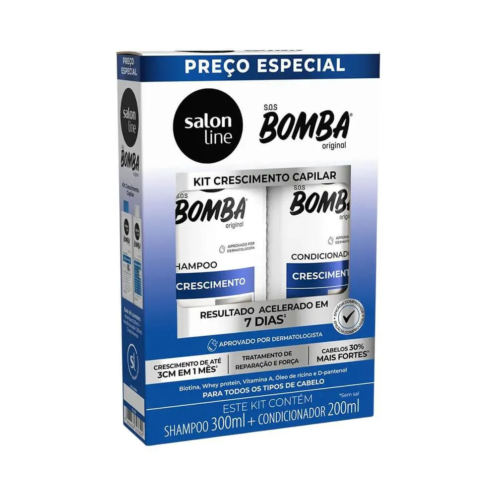SALON LINE KIT SOS BOMBA SHAMPOO + CONDICIONADOR ORIGINAL