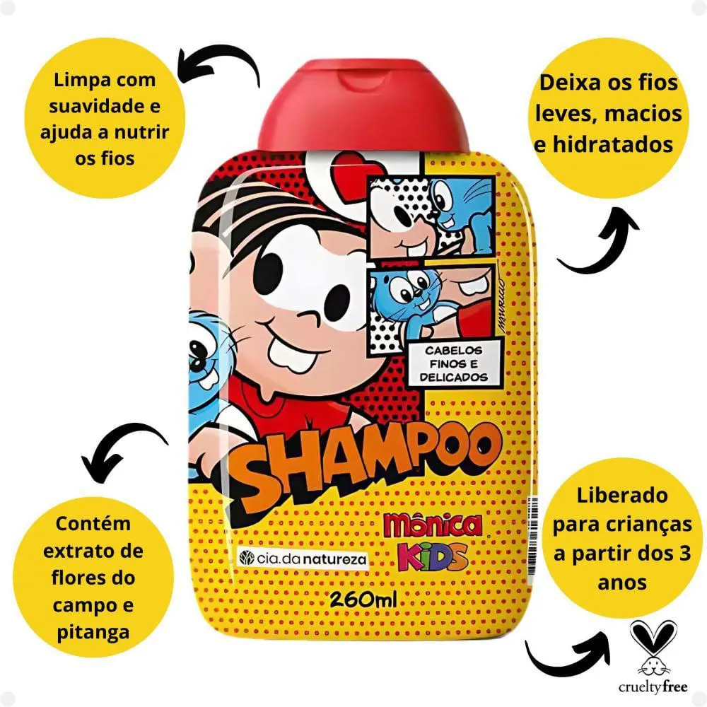 SHAMPOO MôNICA KIDS CABELOS FINOS E DELICADOS 260ML