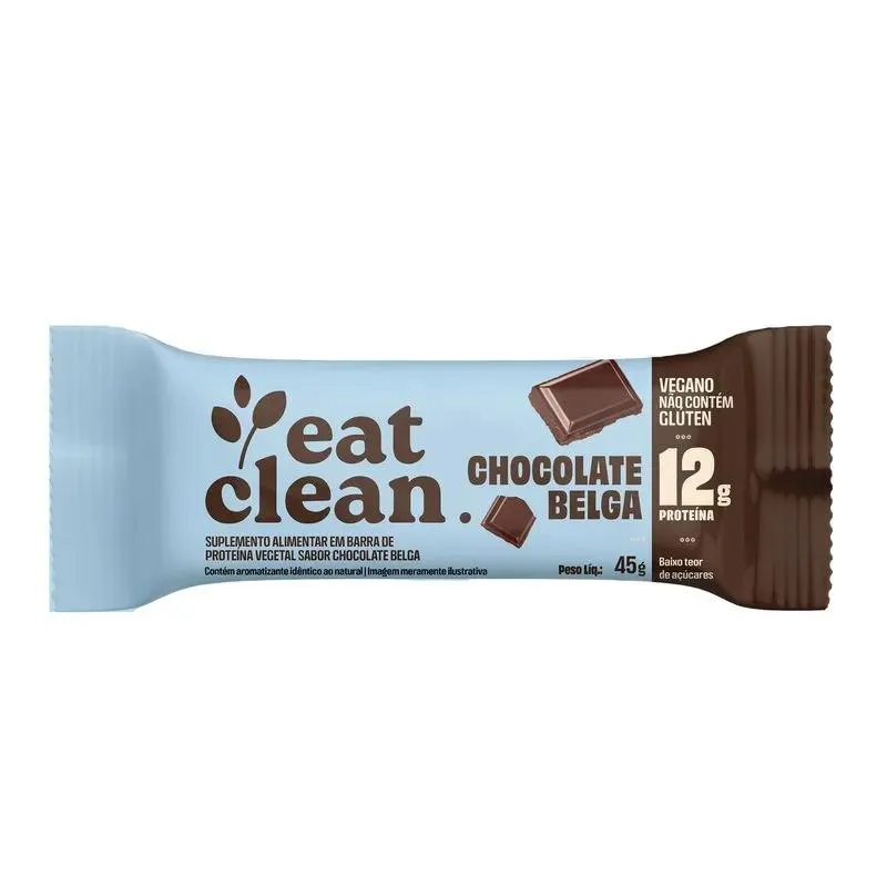 BARRINHA DE PROTEINA EAT CLEAN (45G) - SABOR: CHOCOLATE BELGA