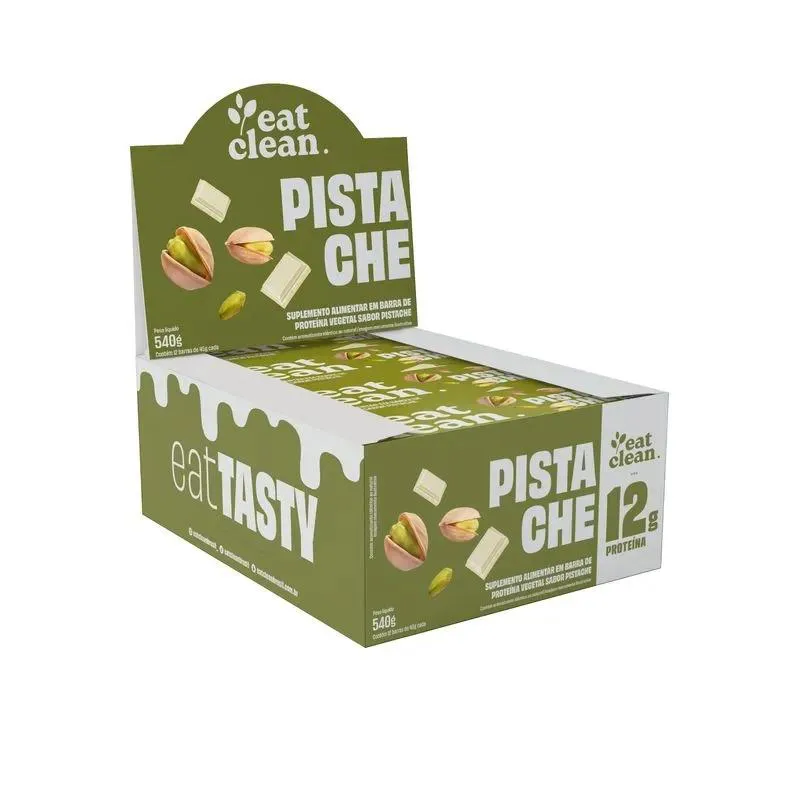 BARRINHA DE PROTEINA EAT CLEAN (DISPLAY COM 12 UNIDADES - 45G) - SABOR: PISTACHE