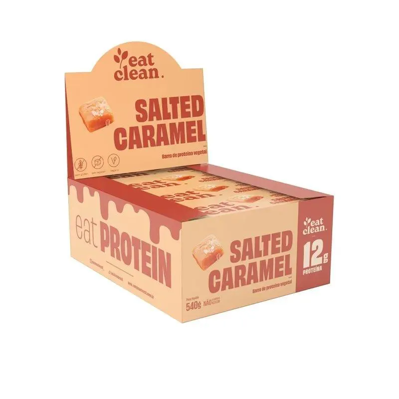 BARRINHA DE PROTEINA EAT CLEAN (DISPLAY COM 12 UNIDADES - 45G) - SABOR: SALTED CARAMEL