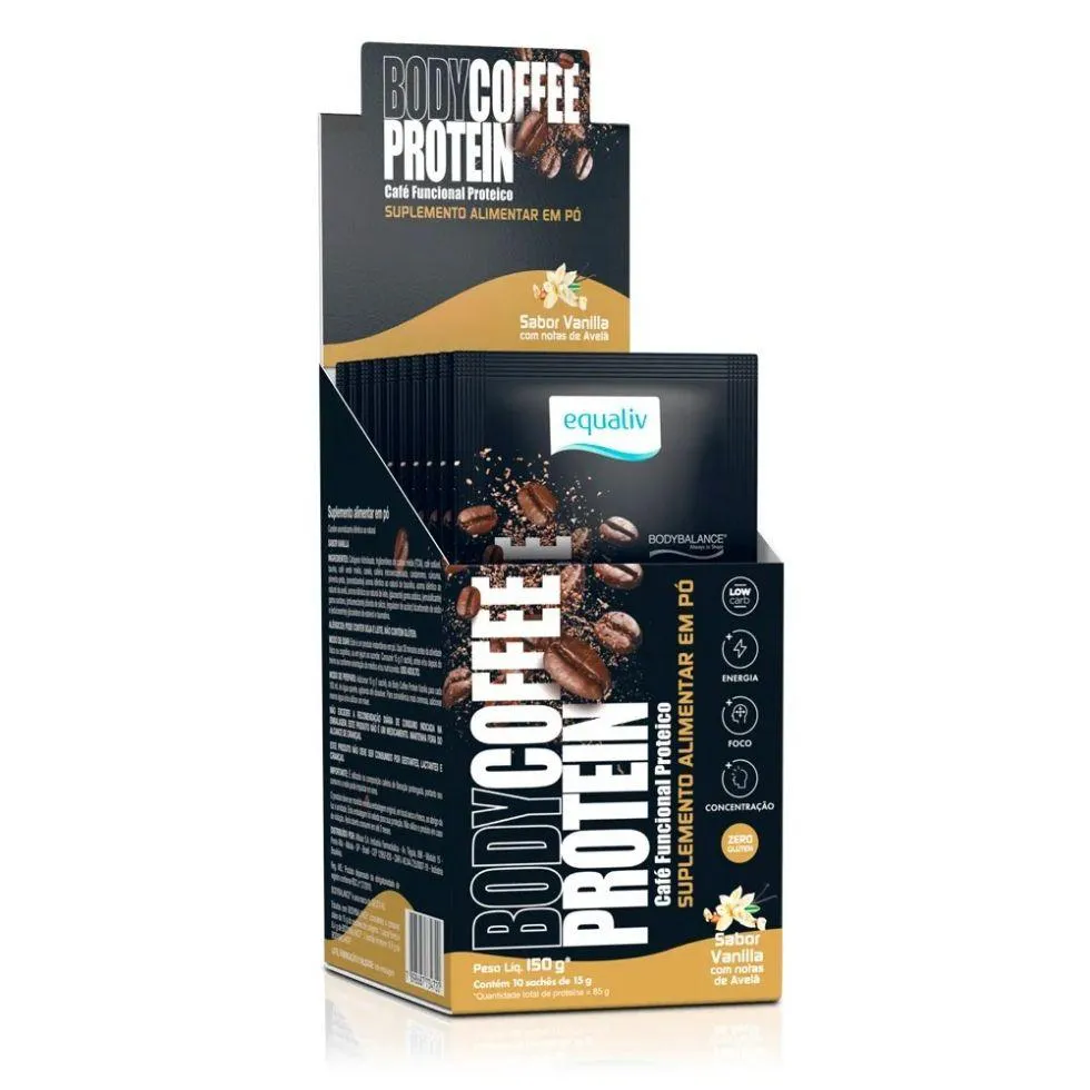 BODY COFFEE PROTEIN DISPLAY (10 SACHêS 15G) - SABOR: VANILLA