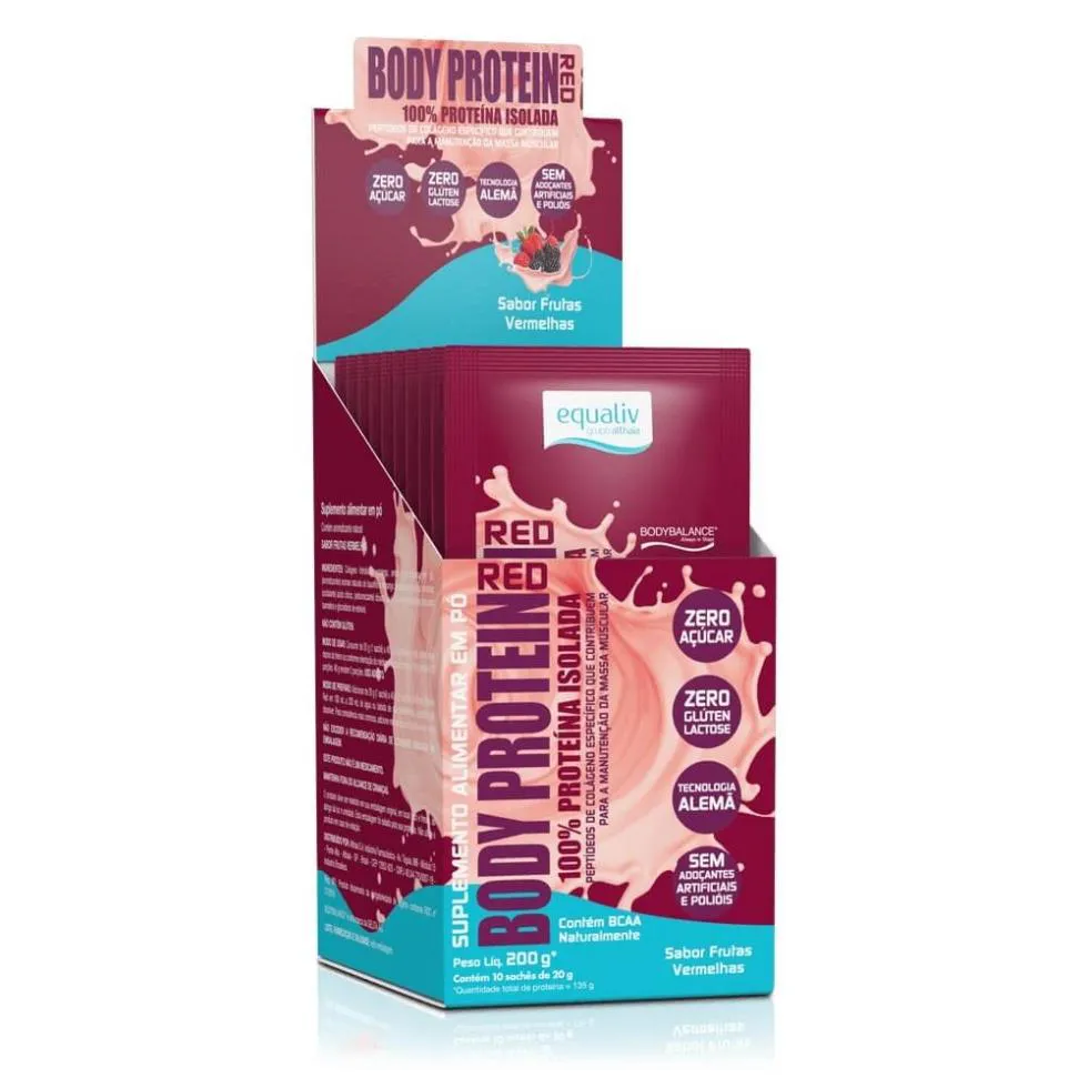 BODY PROTEIN DISPLAY (10 SACHêS 20G) - SABOR: FRUTAS VERMELHAS