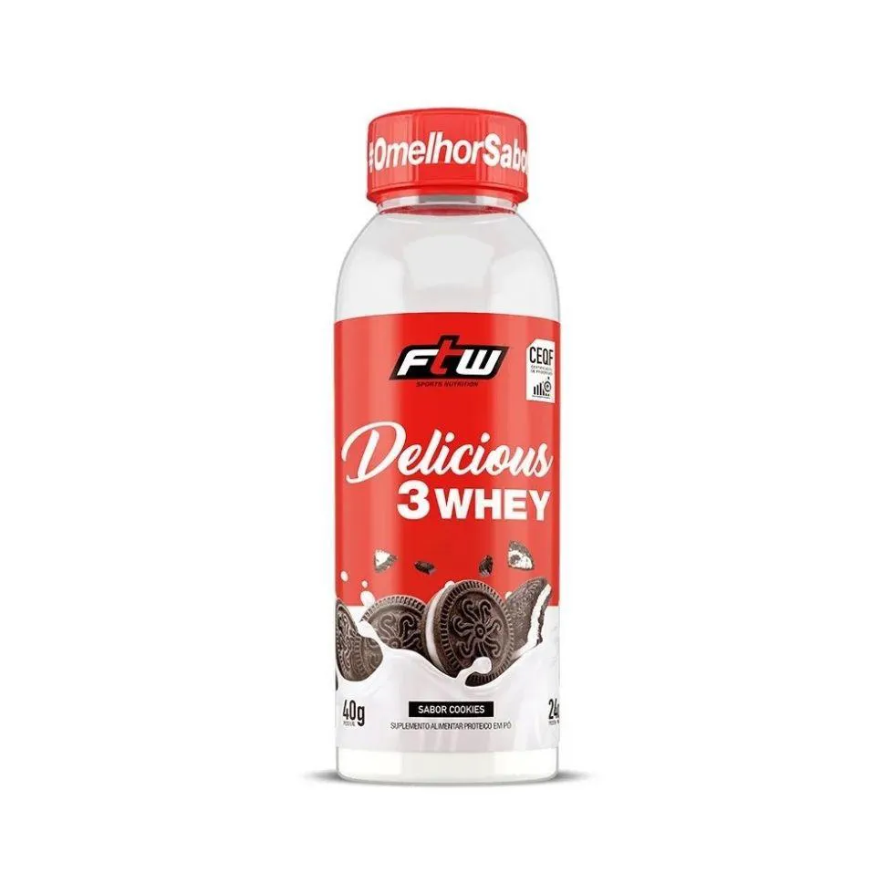 DELICIOUS 3WHEY (40G) - VENCIMENTO 30/09/2025 - SABOR: COOKIES