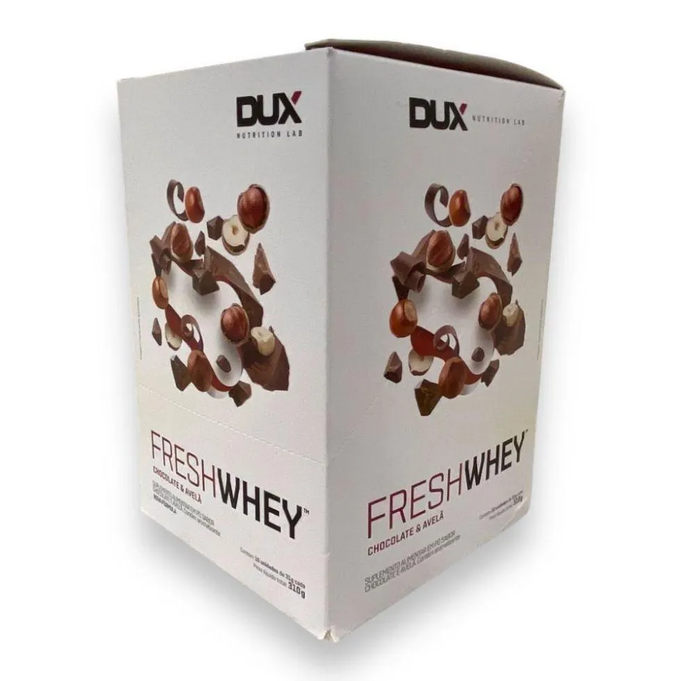 FRESH WHEY DISPLAY 290G (10 SACHêS DE 29G) - SABOR: CHOCOLATE E AVELã (10 SACHêS 31G)