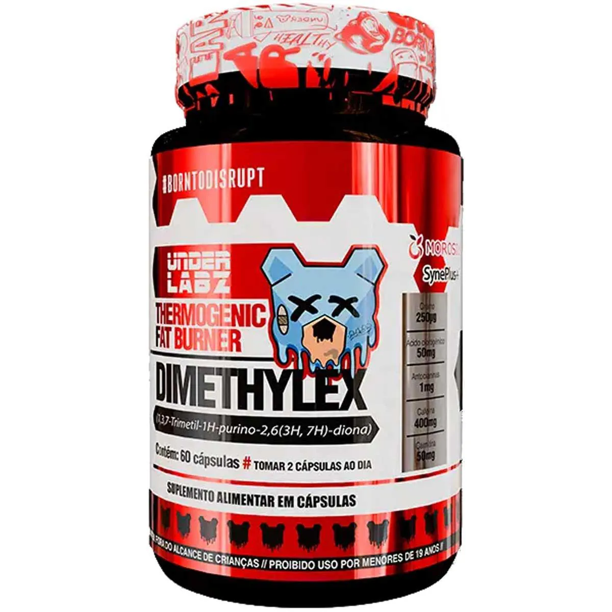 DIMETHYLEX TERMOGENIC UNDER LABZ 60 CáPSULAS LARANJA MORO