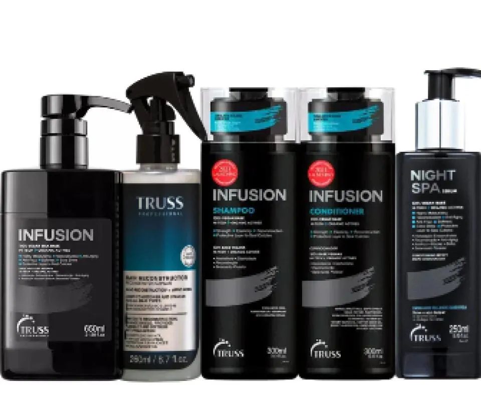 TRUSS INFUSION SHAMPOO E CONDICIONADOR + CERA 650ML + NIGHT SPA + USO OBRIGATóRIO