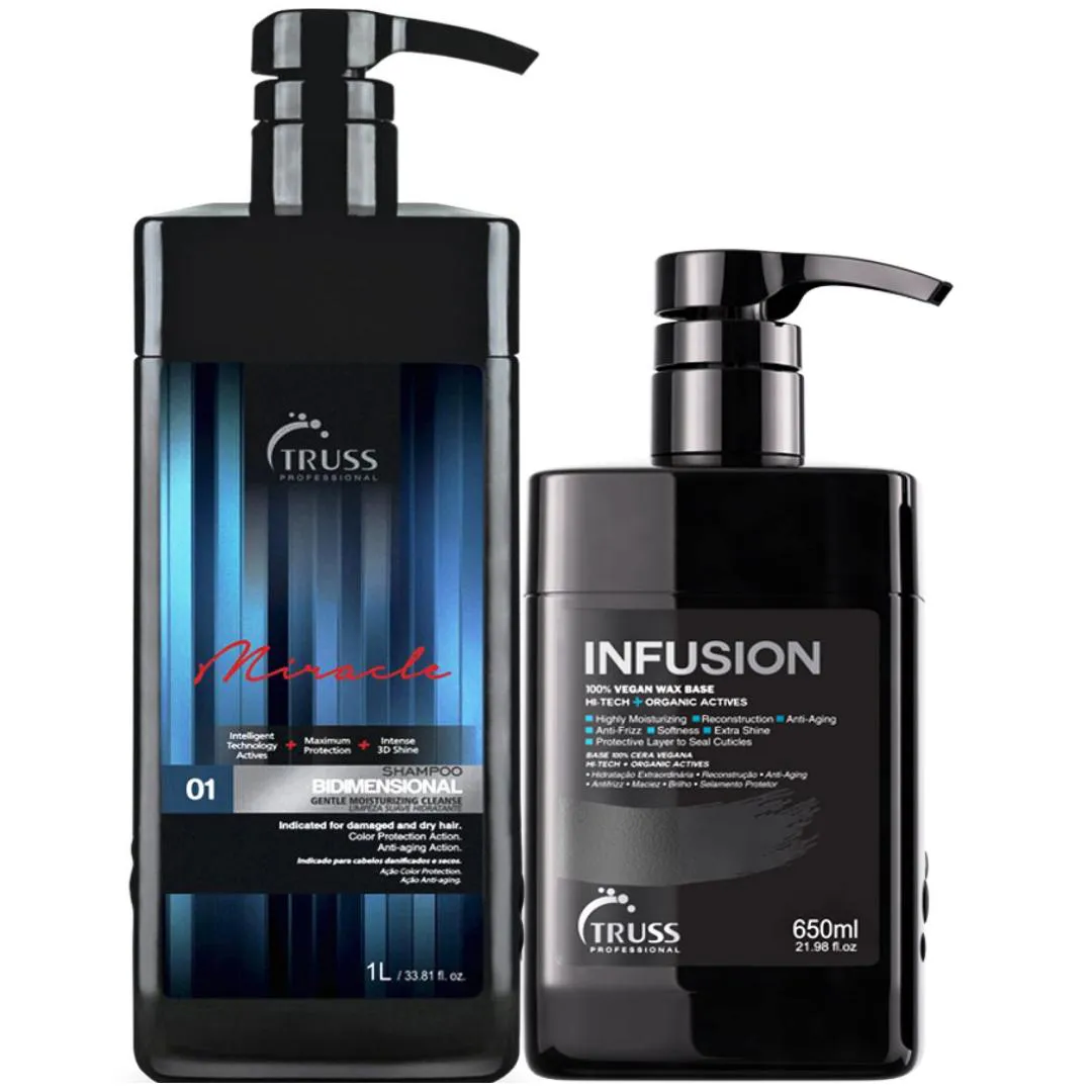 TRUSS MIRACLE BIDIMENSIONAL SHAMPOO 1L + INFUSION CERA 650ML