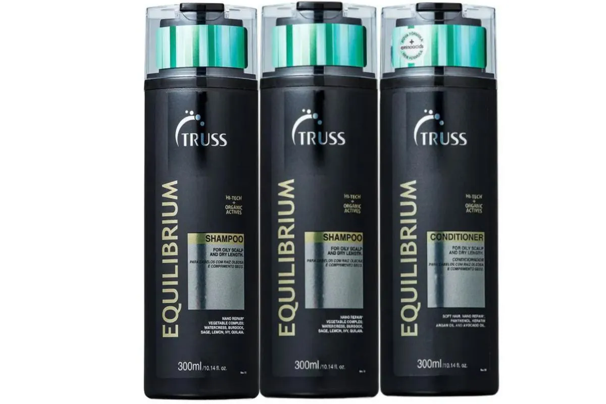 TRUSS EQUILIBRIUM (2) SHAMPOO + (1) CONDICIONADOR 300ML (CABELOS C/ RAIZ OLEOSA)