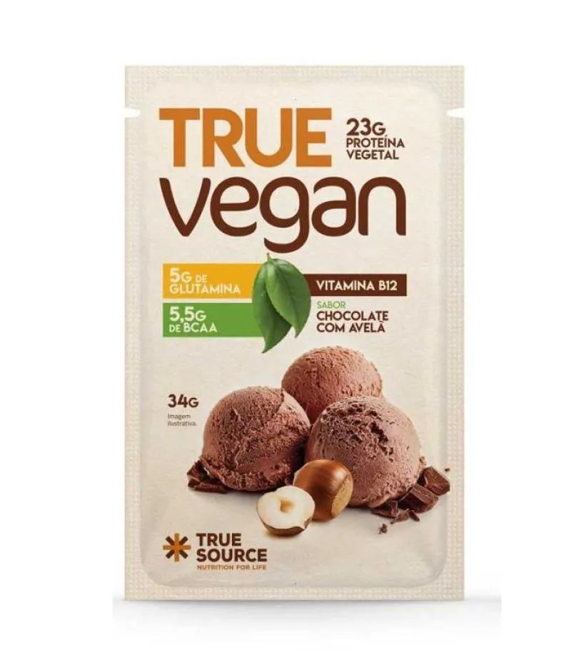 TRUE VEGAN (34G) - SABOR: CHOCOLATE C/ AVELã