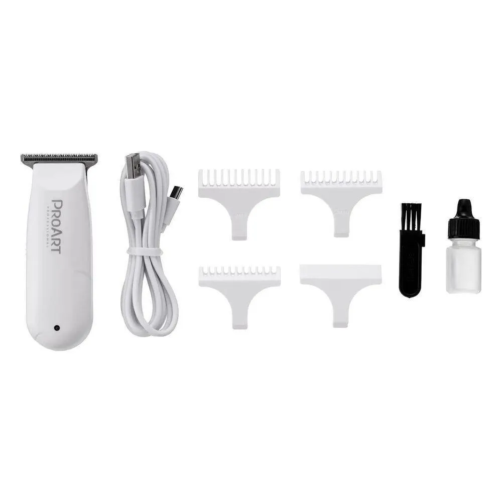 MáQUINA DE ACABAMENTO MINI BIVOLT BRANCA PROART DESIGN COMPACTO, MOTOR POTENTE E LâMINA T-BLADE