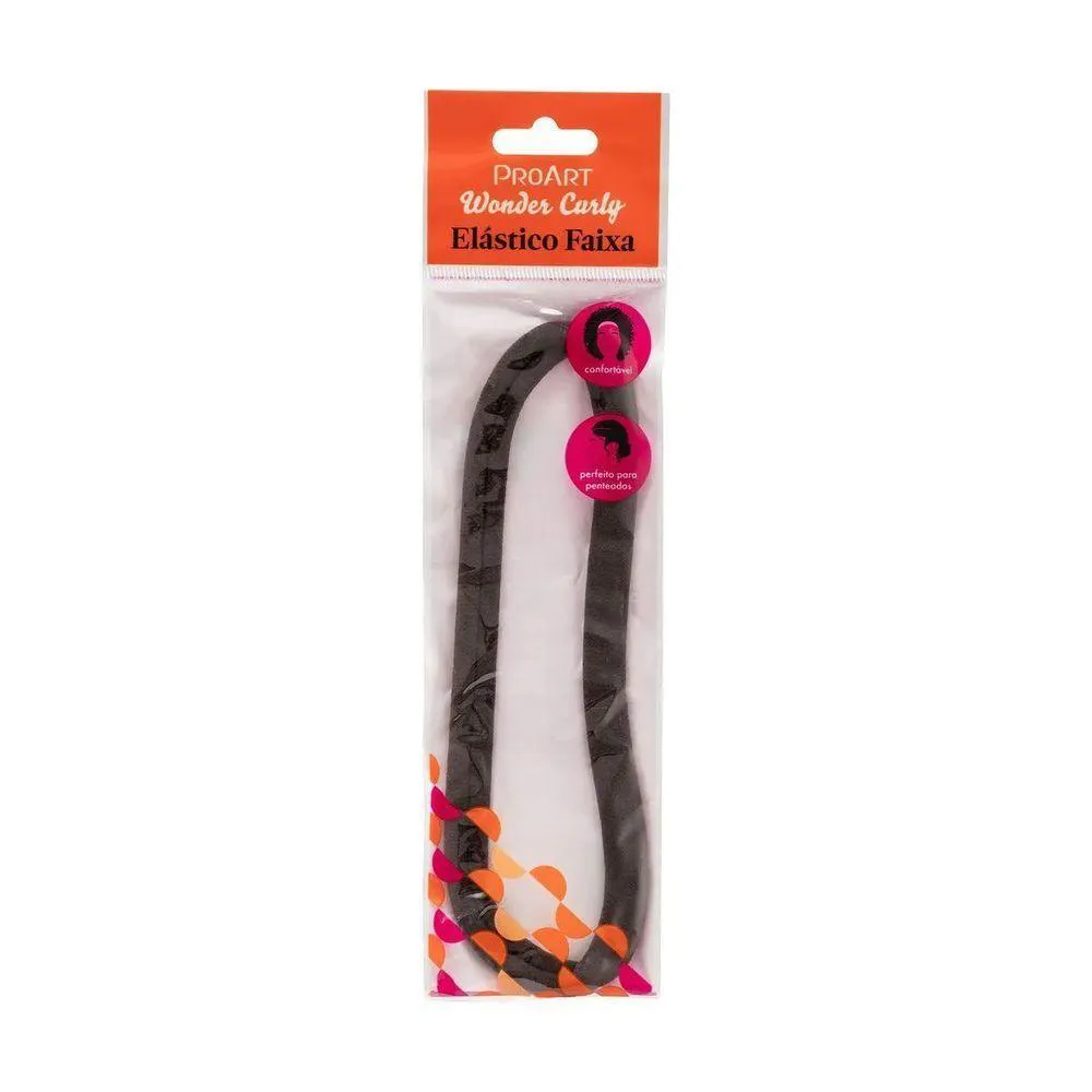 ELáSTICO FAIXA WONDER CURLY 1 UNIDADE PRETO PROART DEFINE CACHOS E EVITA FRIZZ MARROM