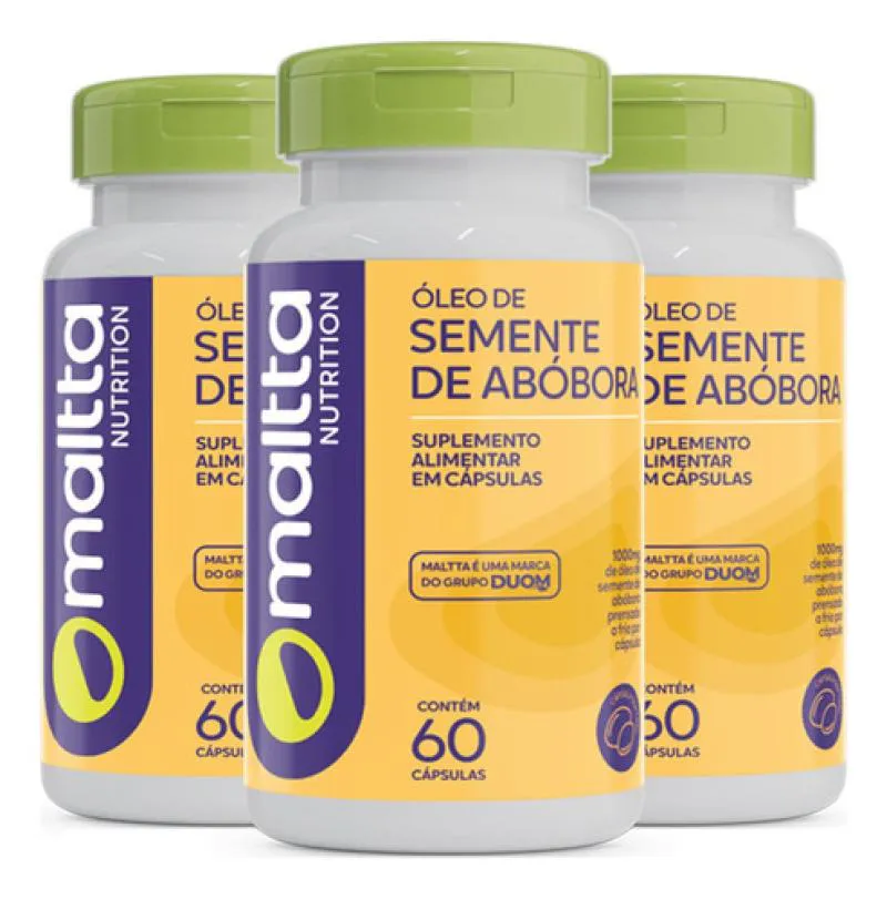 KIT 3 OLEO DE SEMENTE DE ABOBORA 60 CAPSULAS - DUOM