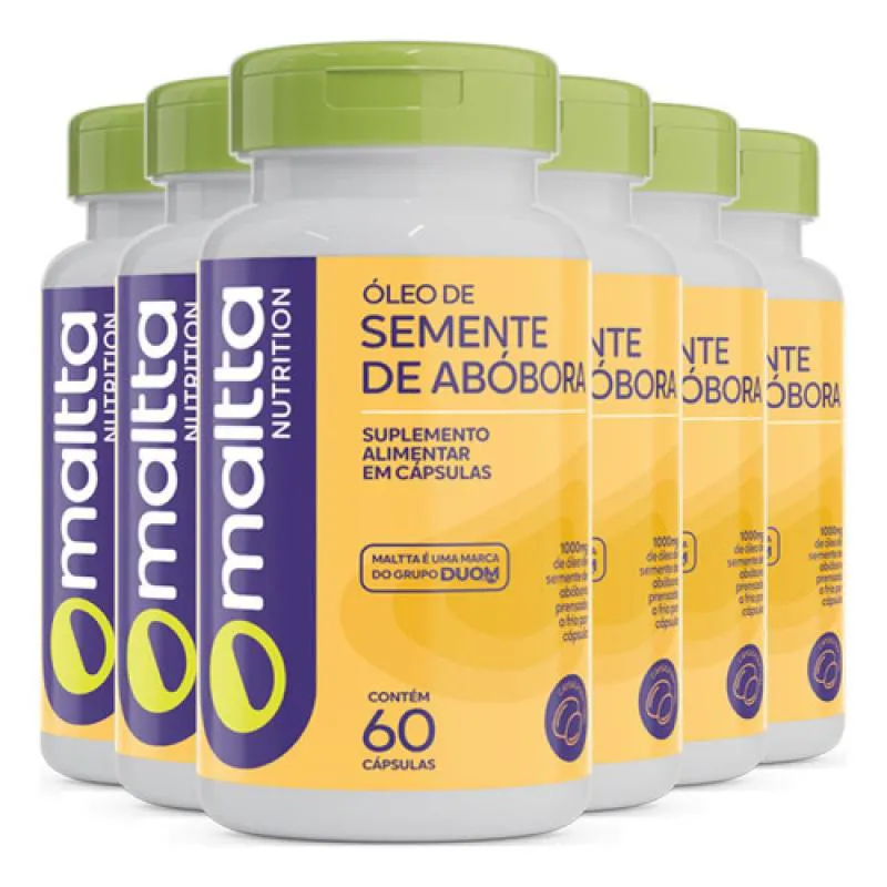 KIT 6 OLEO DE SEMENTE DE ABOBORA 60 CAPSULAS - DUOM
