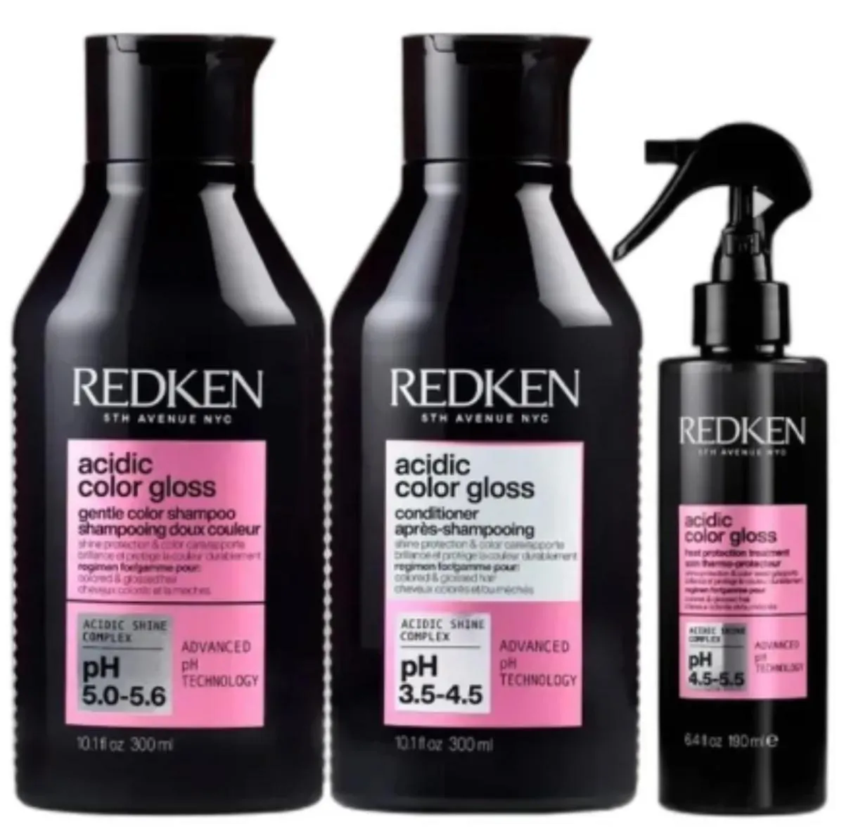 KIT REDKEN ACIDIC COLOR GLOSS SH 300ML+ COND 300ML+ LEAVEIN