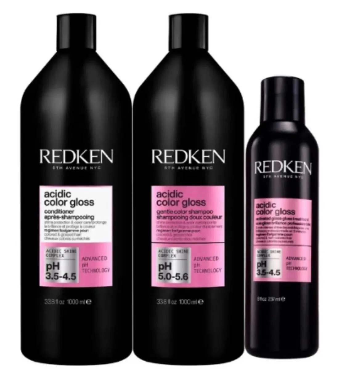 KIT REDKEN ACIDIC COLOR GLOSS SH GDE + COND GDE + TRAMENTO