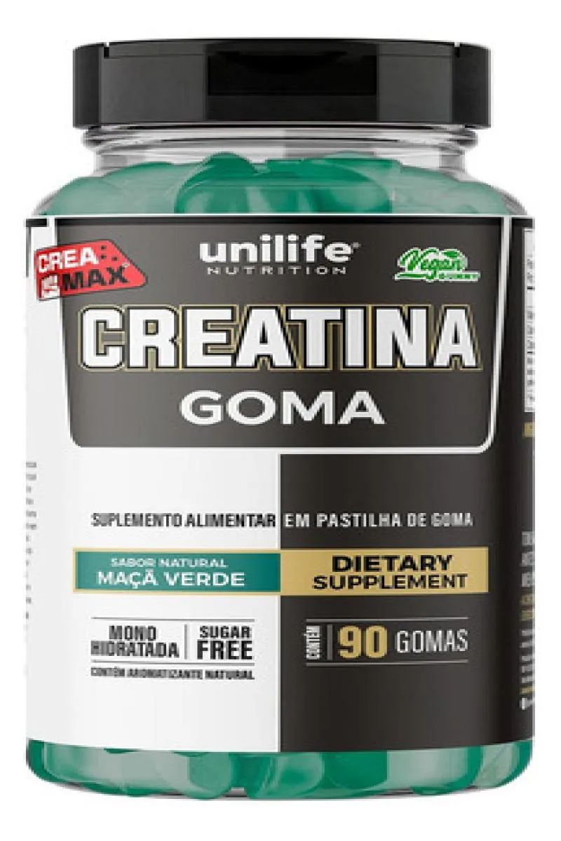 CREATINA 90 GOMAS SABOR MACA VERDE - UNILIFE