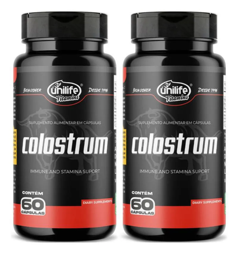 KIT 2 COLOSTRUM COLOSTRO BOVINO 60 CAPSULAS - UNILIFE