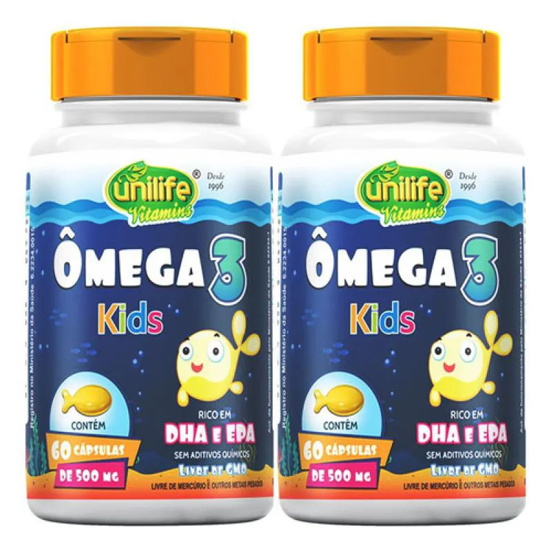 KIT 2 OMEGA 3 KIDS 60 CAPSULAS - UNILIFE