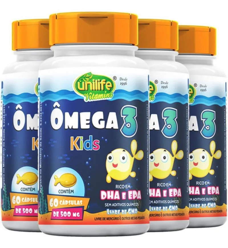 KIT 4 OMEGA 3 KIDS 60 CAPSULAS - UNILIFE