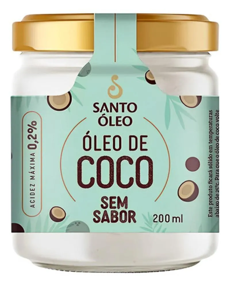 ÓLEO DE COCO SEM SABOR 200ML SANTO ÓLEO