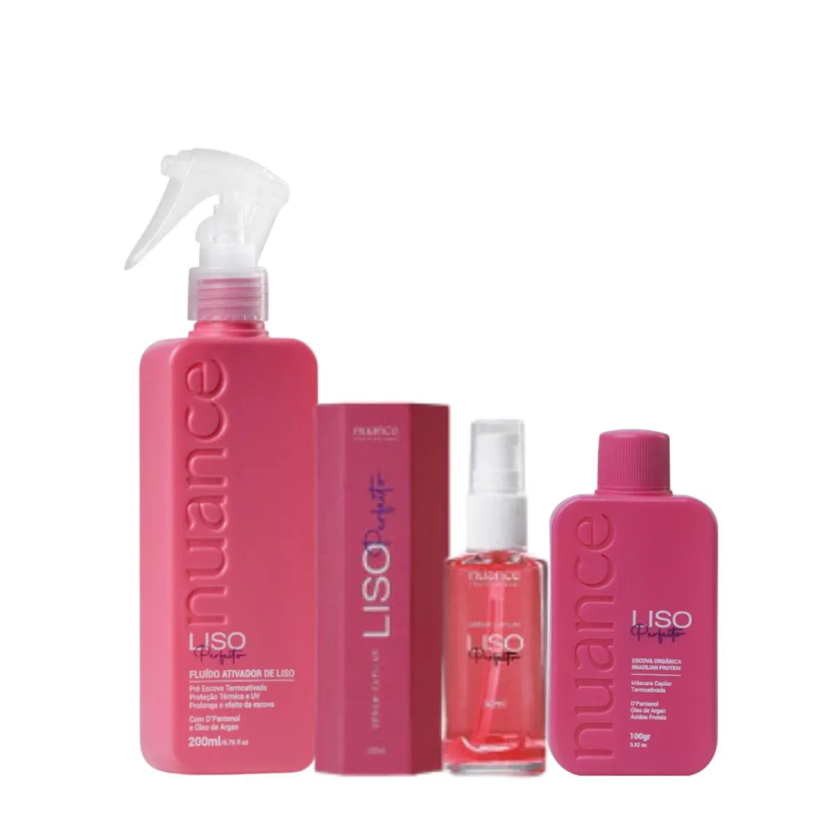 KIT MáSCARA 100G SPRAY SéRUM LISO PERFEITO ANTIFRIZZ NUANCE