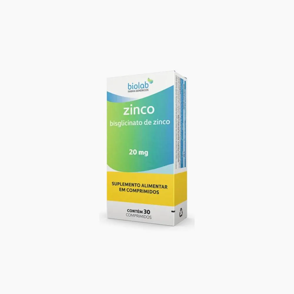 BISGLICINATO DE ZINCO 20MG - 30 CPR - BIOLAB