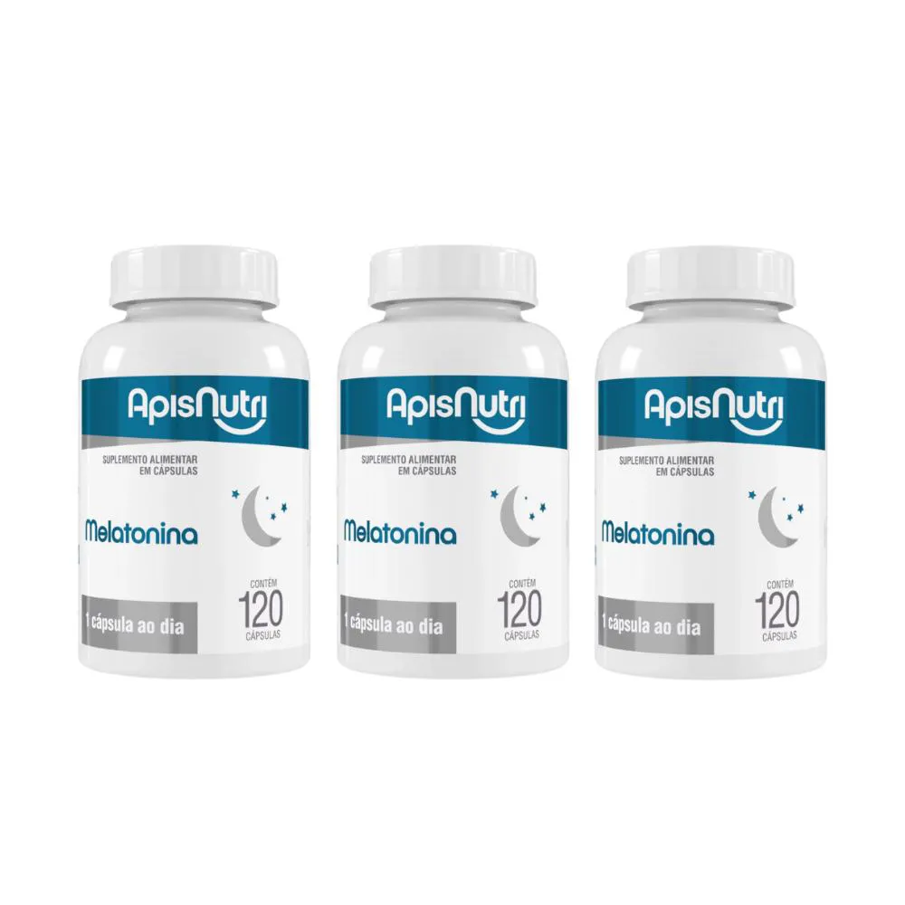 KIT 3 MELATONINA - 120 CAPS - APISNUTRI
