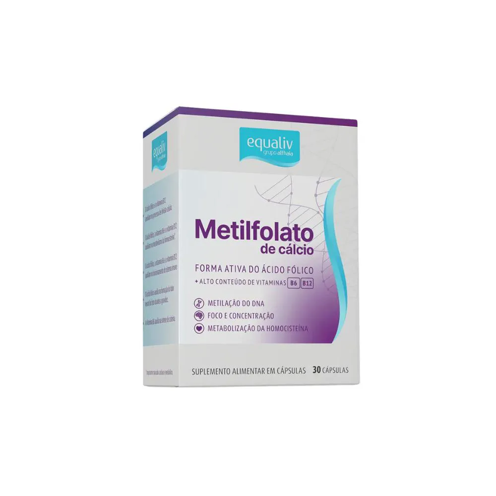 METILFOLATO DE CáLCIO FONTE ÁCIDO FóLICO + B6 E B12 - 30 CAPS - EQUALIV