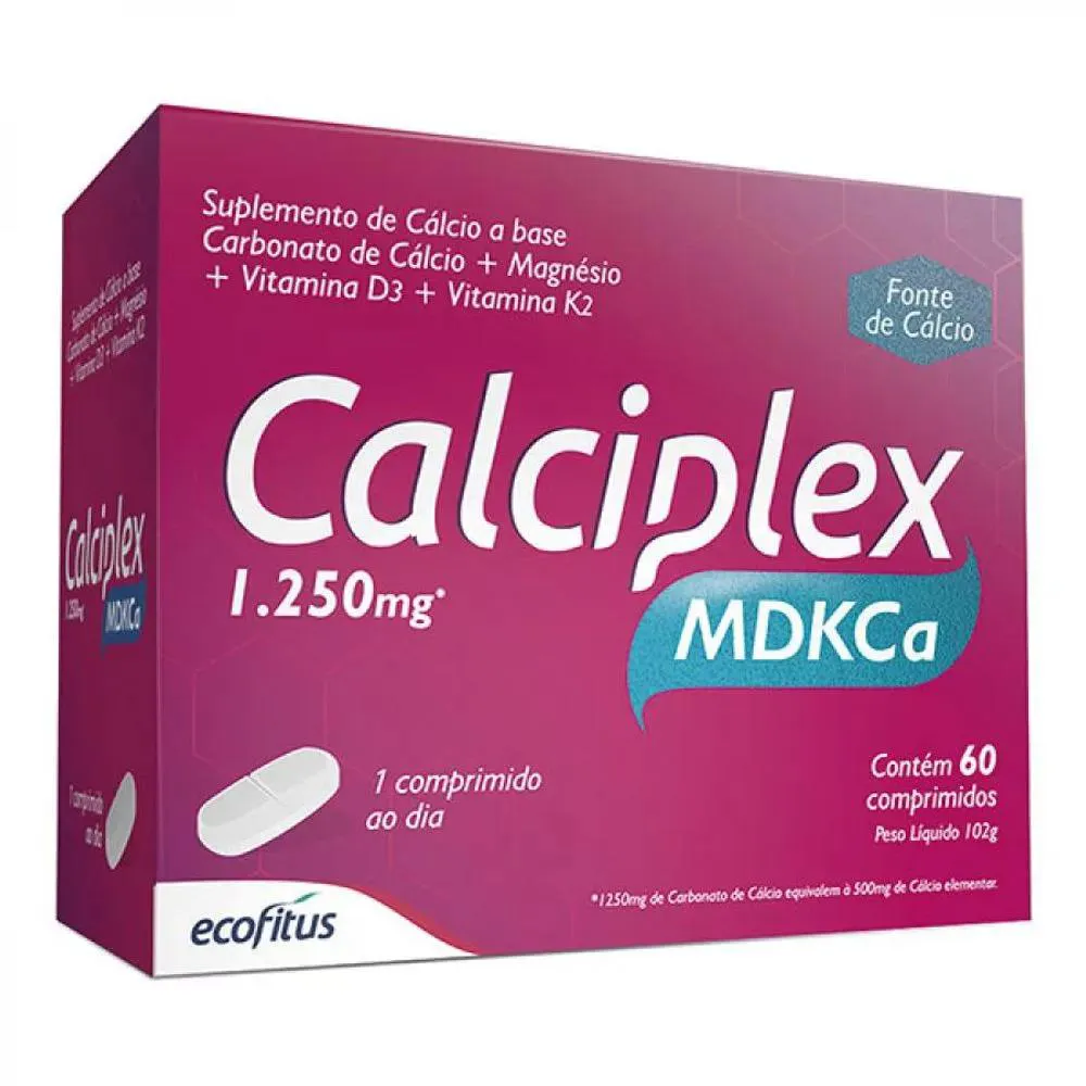 SUPLEMENTO CALCIPLEX MDKCA 1250MG 60 COMPRIMIDOS - ECOFITUS