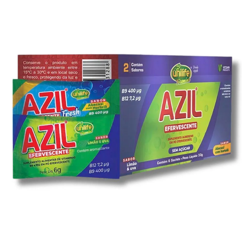 AZIL EFERVECENTE 2 SABORES UNILIFE 6 SACHêS DE 33G U Unica