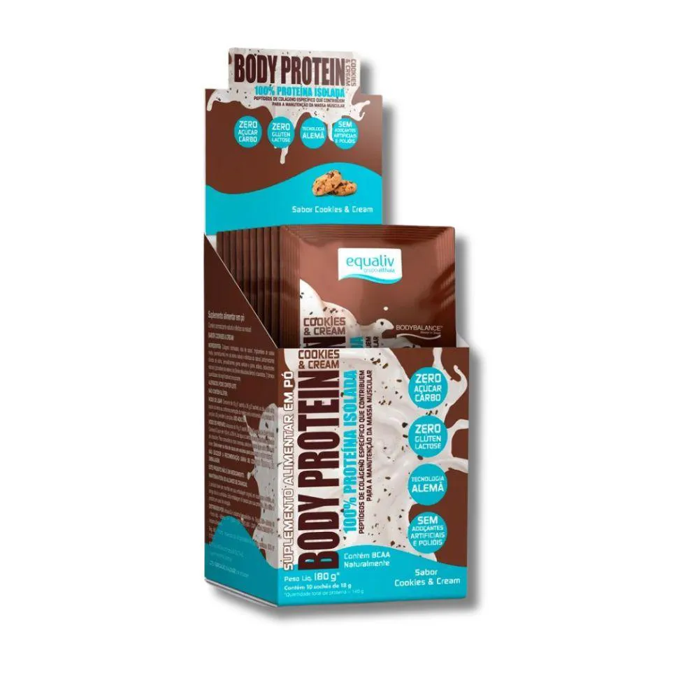 BODY PROTEIN COOKIES &AMP; CREAM EQUALIV (10 SACHêS DE 18G) U Unica