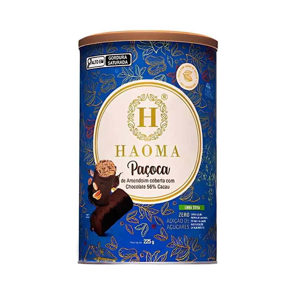 LATA DE PAçOCA COM CHOCOLATE 56% HAOMA 225G U Unica