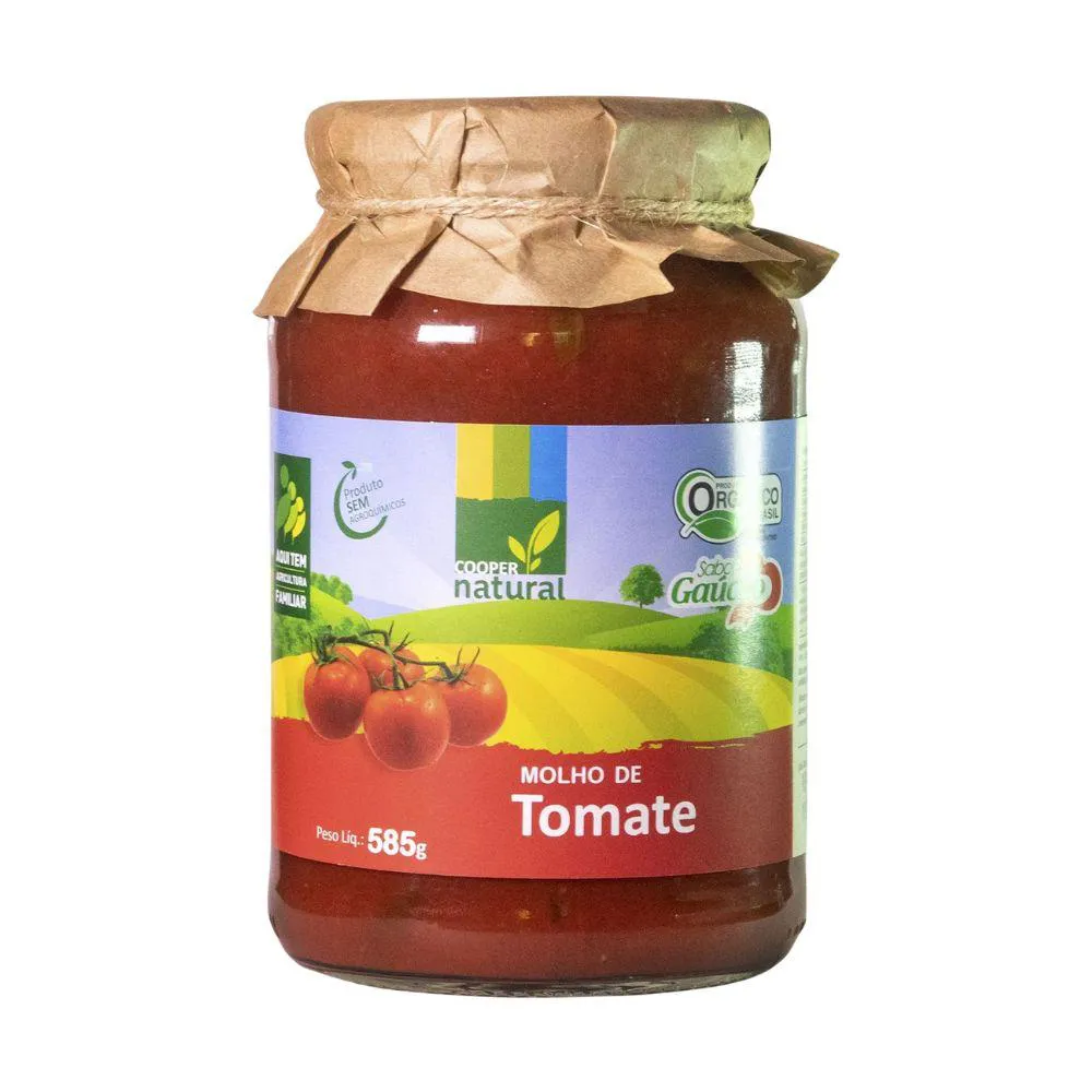 MOLHO DE TOMATE ORGâNICO COOPERNATURAL 585G U Unica